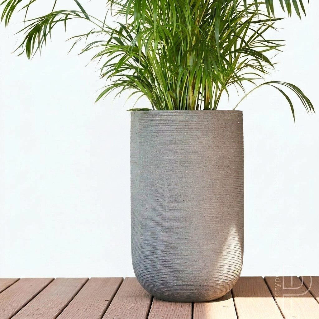 Кашпо высокое КОДИ Ridged Pottery Pots Нидерланды, материал файберстоун